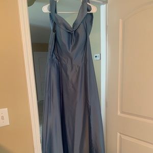 Mori Lee Slate Off Shoulder Dress